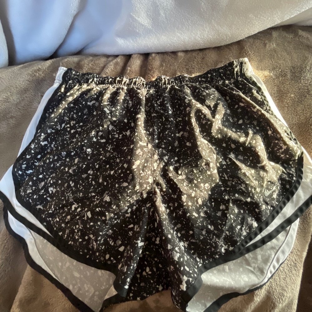 Nike Dri-fit Women's Athletic Shorts Black White Speckled
